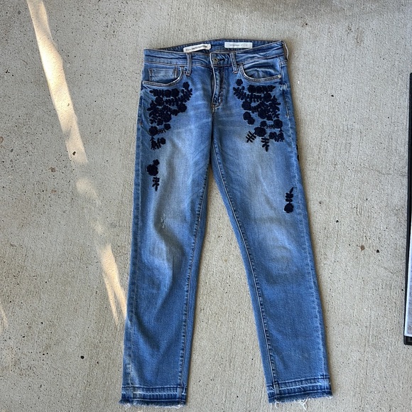 Anthropologie Denim - Anthropologie Pilcro & the Letterpress (W27) embroidered slim boyfriend jeans